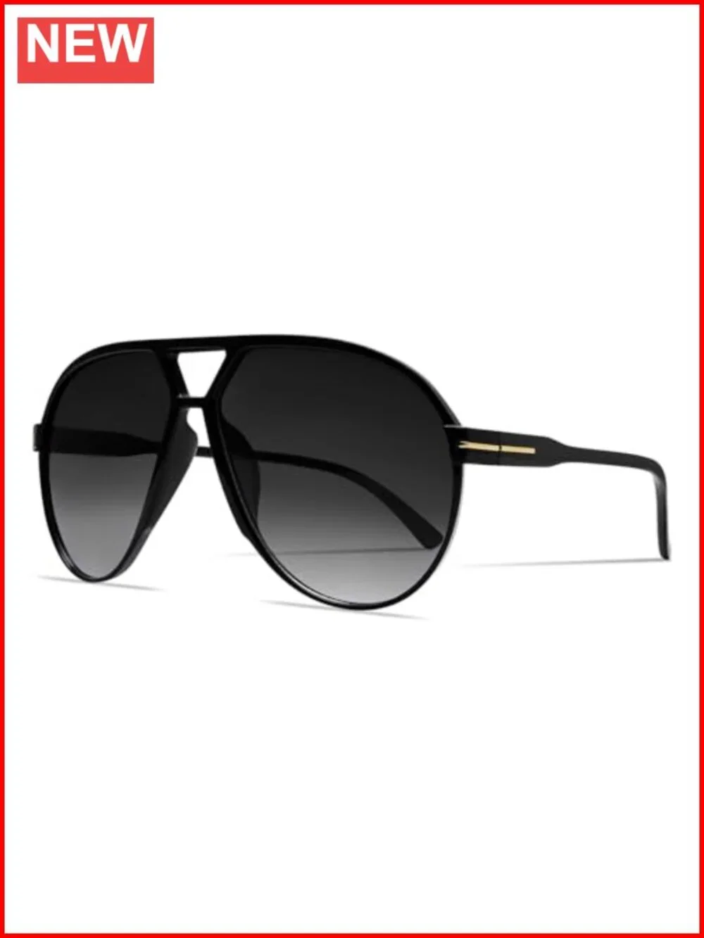 Oversized Square Aviator Sunglasses with UV Protection